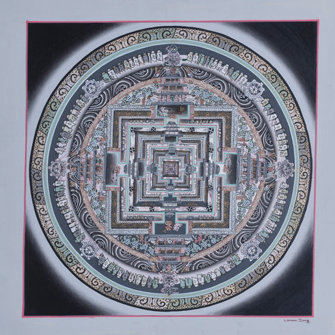 kalachakra mandala tibetan thangka painting